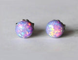 3mm, 4mm, 5mm, 6mm, 8mm Lavender Opal Stud earrings, Hypoallergenic Titanium earrings, Purple opal studs, Lavender earrings, Bridesmaid earrings