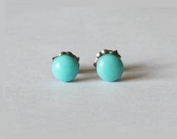 4mm, 5mm Aqua blue Turquoise Stone studs, Titanium earrings (hypoallergenic), Gemstone studs, Blue Turquoise stone earring studs