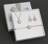 10mm Blue Lace Agate earrings necklace bracelet set, blue lace agate necklace, pale blue gemstone set Light blue stone bracelet earrings set