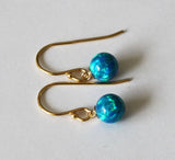 Opal drop earrings- 6mm Opal ball earrings- Multiple colors - fiery opal earrings- Bridesmaids earrings- October birthstone- Birthday gift