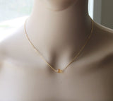 Natural Citrine necklace- Rose Gold necklace- Floating Citrine necklace- November birthstone necklace- gold citrine necklace- Layer necklace