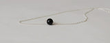 8mm & 10mm Black Onyx necklace, Floating black stone necklace, Sterling silver black gemstone necklace Black bead necklace Rose Gold stone necklace