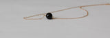 8mm & 10mm Black Onyx necklace, Floating black stone necklace, Sterling silver black gemstone necklace Black bead necklace Rose Gold stone necklace