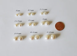 Genuine fresh water pearl pearl stud earrings Bridesmaid earrings Bridal pearl earrings Real pearl earrings Wedding earrings Bridal gifts