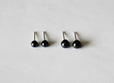 4mm, 5mm, 6mm, 8mm Metallic black Hemalyke ball studs, black ball earring studs, Unisex studs, cartilage ear lobe piercings, Hematite studs