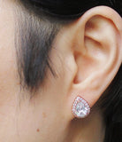 Tear drop CZ stud earrings, Cubic Zirconia studs, Bridesmaid Earrings