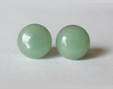 Large 10mm Green Aventurine Studs, hypoallergenic Titanium earring, Green gemstone post studs, Green earring studs