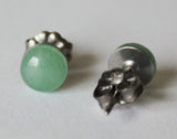 Large 10mm Green Aventurine Studs, hypoallergenic Titanium earring, Green gemstone post studs, Green earring studs