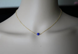 6mm, 8mm Natural Blue Lapis Lazuli necklace, 14K Gold filled, blue lapis necklace, September birthstone, Graduation gift,blue stone necklace
