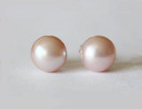 Lavender pink fresh water pearl stud earrings, pink pearl earrings, Flower girl earring, Bridesmaids earrings, Pink real pearl earrings