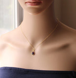 Natural Amethyst pendant necklace 14K gold filled Amethyst necklace February birthstone necklace gift gemstone jewelry Purple stone necklace
