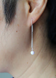 Peacock opal sterling silver threader earrings adjustable opal earrings fire opal earrings birthstone gift green blue opal threader earrings