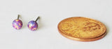 Titanium Earrings, Tiny 4mm Lavender Opal Studs, hypoallergenic, Purple opal gemstone post studs, sensitive ears