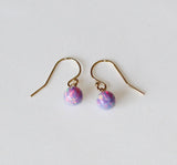 Lavender opal drop earrings, Gold filled Light purple opal earrings, Birthstone gift, Bridesmaid earrings, Wedding gift opal dangle earrings