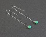 Lavender opal sterling silver threader earrings adjustable length purple opal drop earrings fire opal earrings birthstone gift Lavender opal
