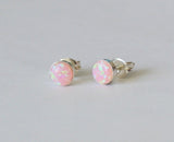 5mm Pink Opal stud earrings, October birthstone Bridesmaid earrings Bridesmaid gift Birthday gift Christmas Opal jewelry Pink stud earrings