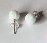 6mm fire opal ball stud earrings, Multiple colors, opal studs, Sterling Silver, Birthday Opal jewelry, Christmas gift, Bridesmaid earrings