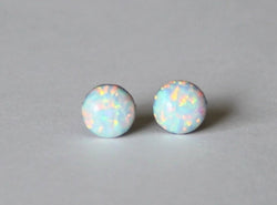5mm Opal stud earrings- Titanium opal earrings- White opal studs- Bridesmaid gift -Pure Titanium earrings-Hypoallergenic Bridesmaid earrings