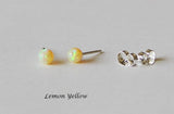 Multiple colors- Solid gold dainty opal studs- 14K gold opal earrings- 4mm opals - Hypoallergenic- Birthday- Girl jewelry- Opal gifts