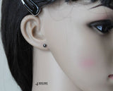 Titanium Earrings, 4mm, 5mm, 6mm, 8mm Black Hemalyke studs, Metallic black earring studs, Hypoallergenic, sensitive ears, small studs