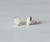 Ice blue tear drop opal stud earrings Sterling silver opal studs Light Blue Opal earrings opal stud Blue bridesmaid earrings Birthstone gift