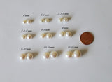 Clip on pearl studs, multiple sizes, genuine pearls, silver or gold, flower girl, bridesmaids earring, non pierced ears, clip on earrings