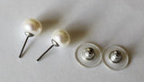 8-8.5mm Surgical Steel pearl stud earrings, Real Pearl studs, Bridesmaids earrings, Pearl earrings, Bridal earring gifts Hypoallergenic stud