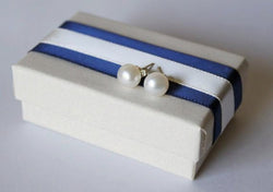 7-8 mm AAA White Fresh Water pearl earring studs, pearl earrings, Sterling silver, bridesmaid earrings, pearl stud earrings