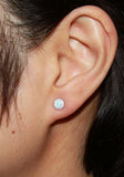 6mm Fiery Opal Stud earrings, White opal earrings, hypoallergenic Titanium post earrings, opal studs, Bridesmaid earrings, birthstone gift