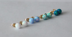14K gold filled 6mm Mulitple color opal gold earring studs, opal ball studs, opal earrings, Opal jewelry, Birthday, Christmas gift for her