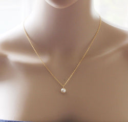 Bridesmaid gift Ivory pearl necklace bridesmaid custom pearl necklace Pearl pendant necklace Rose gold pearl necklace Gold bridal necklace