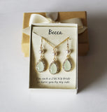 Light opal mint green bridesmaid earrings, Mint aqua earrings, Pale green earrings, Bridesmaid gift,bridesmaid necklace, Bridesmaid earrings