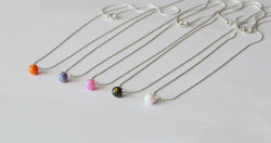 8mm fire opal floating necklace Multiple color Sterling Silver Bridesmaid necklace Ice blue opal pendant necklace Custom color opal necklace