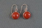 10mm natural Red Jasper drop earrings Sterling silver Gold filled jasper earrings Bridesmaid earrings, Brown red stone necklace bracelet set