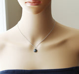 10mm Snowflake Obsidian gemstone necklace, Black and white gemstone necklace, Natural Obsidian necklace, White and black snowflake necklace