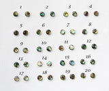 6mm Natural Paua Shell Stud earrings, Titanium earring studs, abalone studs, hypoallergenic titanium earrings, Swirl studs rainbow earrings