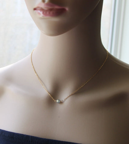 Natural Labradorite necklace- Labradorite necklace- Rose gold necklace- Floating necklace- Gold stone necklace- Layer necklace- gemstone