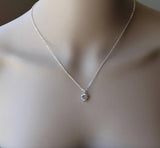 CZ necklace, Cubic Zirconia necklace, Bridesmaids necklace, CZ pendant necklace, Clear crystal necklace, Bridesmaids gift, Birthstone