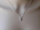 CZ necklace, Cubic Zirconia necklace, Bridesmaids necklace, CZ pendant necklace, Clear crystal necklace, Bridesmaids gift, Birthstone