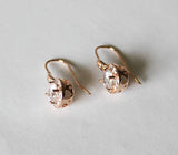 Item# H003 - Rose gold CZ bridesmaids earrings, Cubic Zirconia drop earrings