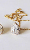 Bridesmaids necklace, Tear Drop Cubic Zirconia necklace, Sterling silver, Gold filled necklace, Cubic Zirconia necklace, Bridesmaids gifts