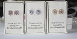 Custom personalized bridesmaid gift bridesmaid earrings round earring gift custom message ribbon color