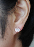 Item# S021 - 8mm Cubic Zirconia earring studs, Hypoallergenic surgical steel post