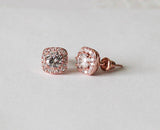 Item# S033 - Pink cubic zirconia earrings, Bridesmaids earrings