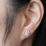 Bridesmaids earrings, Tear drop CZ stud earrings, Bridesmaid gift, Round Cubic Zirconia stud, Gold bridal earring, Silver Pear CZ