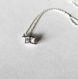 Cube CZ necklace, Cubic Zirconia necklace, Bridesmaids necklace, Bridal party jewelry, Bridesmaids gift, Clear crystal necklace, Bridal gift