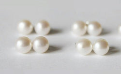 SET of 8 Pairs Real pearl stud earring, Bridesmaid pearl studs, 8 sets bridesmaid pearl earrings, custom bridal gifts, Wedding pearl gifts