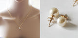 Wedding pearl gift SET- Pearl Necklace Earrings SET- Bridesmaid gift SET- Wedding jewelry set- Bridesmaid jewelry- Wedding gift set- Bridal