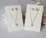 Wedding pearl gift SET- Pearl Necklace Earrings SET- Bridesmaid gift SET- Wedding jewelry set- Bridesmaid jewelry- Wedding gift set- Bridal