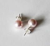 4mm, 6mm, 8mm Light pink pearl stud earrings, Pink pearl earrings, bridesmaid earrings, Flower girl gifts, Wedding gifts, pink earrings